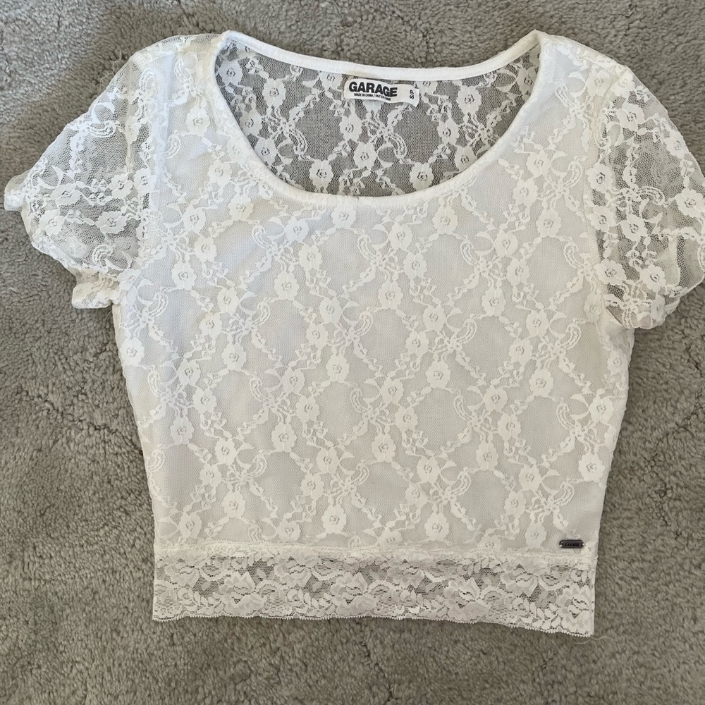 Garage lace crop top